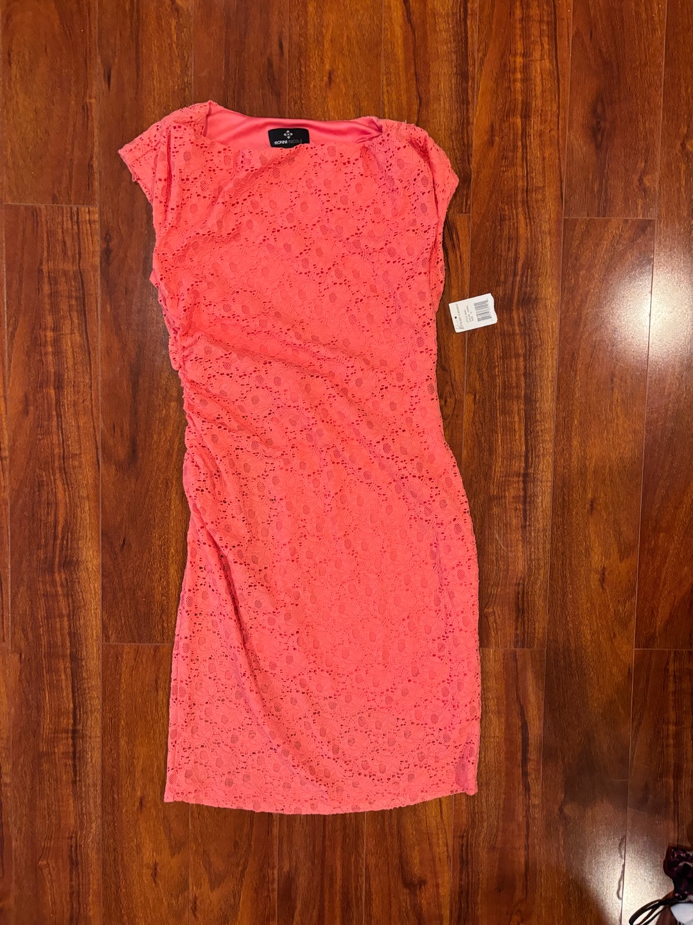 Ronni Nicole Coral Lace Cap-Sleeve Sheath Dress